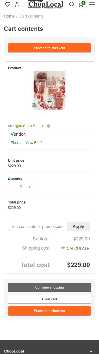 ChopLocal — Cart Page