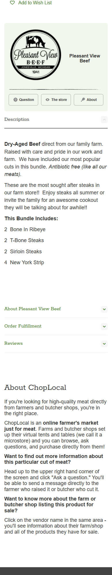 ChopLocal — Michigan Steak Bundle PDP